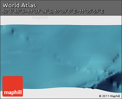 Satellite 3D Map of the Area around 41° 51' 59" S, 11° 7' 30" E