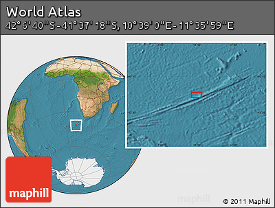 Satellite Location Map of the Area around 41° 51' 59" S, 11° 7' 30" E