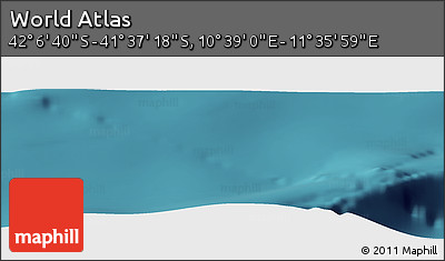 Satellite Panoramic Map of the Area around 41° 51' 59" S, 11° 7' 30" E