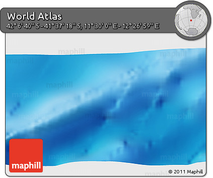 Physical 3D Map of the Area around 41° 51' 59" S, 11° 58' 29" E