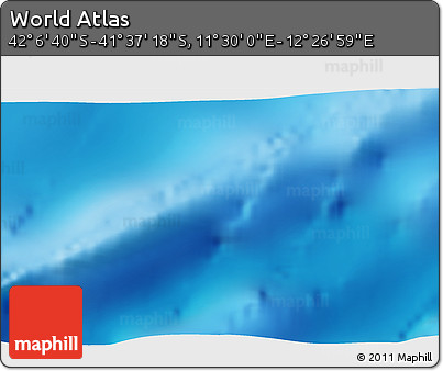 Physical 3D Map of the Area around 41° 51' 59" S, 11° 58' 29" E