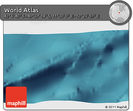 Satellite 3D Map of the Area around 41° 51' 59" S, 11° 58' 29" E