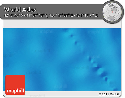 Physical 3D Map of the Area around 41° 51' 59" S, 120° 46' 30" E
