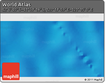 Physical 3D Map of the Area around 41° 51' 59" S, 120° 46' 30" E