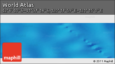Physical Panoramic Map of the Area around 41° 51' 59" S, 120° 46' 30" E