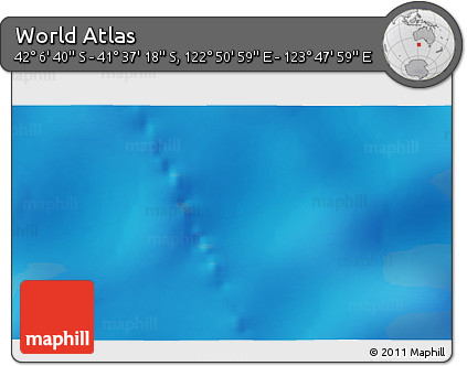 Physical 3D Map of the Area around 41° 51' 59" S, 123° 19' 29" E