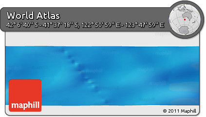 Physical Panoramic Map of the Area around 41° 51' 59" S, 123° 19' 29" E