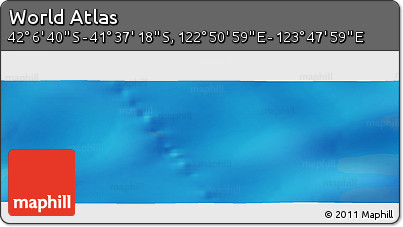 Physical Panoramic Map of the Area around 41° 51' 59" S, 123° 19' 29" E