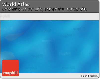 Physical 3D Map of the Area around 41° 51' 59" S, 124° 10' 30" E