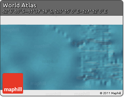 Satellite 3D Map of the Area around 41° 51' 59" S, 126° 43' 29" E