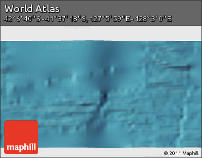 Satellite 3D Map of the Area around 41° 51' 59" S, 127° 34' 30" E