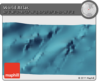 Satellite 3D Map of the Area around 41° 51' 59" S, 12° 49' 29" E