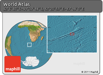Satellite Location Map of the Area around 41° 51' 59" S, 12° 49' 29" E