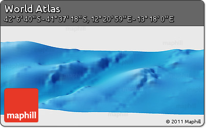 Physical Panoramic Map of the Area around 41° 51' 59" S, 12° 49' 29" E