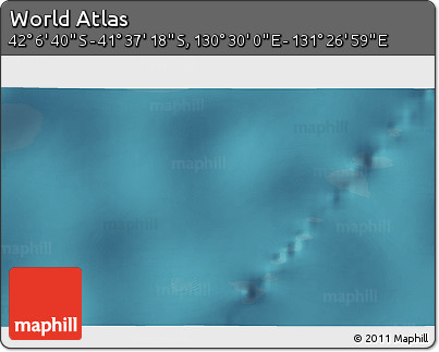 Satellite 3D Map of the Area around 41° 51' 59" S, 130° 58' 29" E