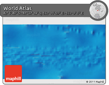 Physical 3D Map of the Area around 41° 51' 59" S, 132° 40' 30" E