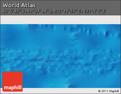 Physical 3D Map of the Area around 41° 51' 59" S, 132° 40' 30" E