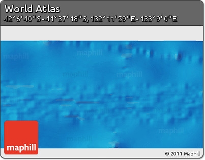 Physical 3D Map of the Area around 41° 51' 59" S, 132° 40' 30" E
