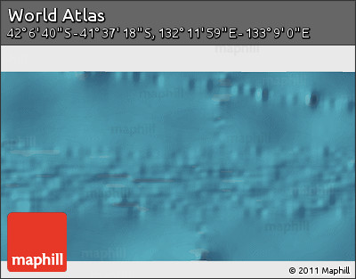 Satellite 3D Map of the Area around 41° 51' 59" S, 132° 40' 30" E