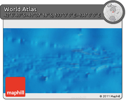 Physical 3D Map of the Area around 41° 51' 59" S, 133° 31' 30" E