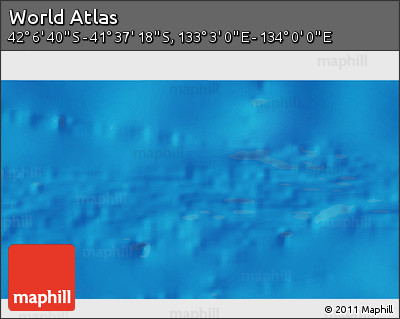 Physical 3D Map of the Area around 41° 51' 59" S, 133° 31' 30" E