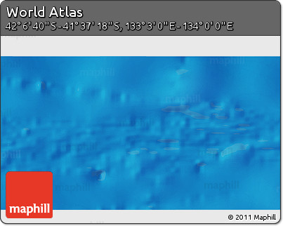 Physical 3D Map of the Area around 41° 51' 59" S, 133° 31' 30" E