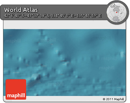 Satellite 3D Map of the Area around 41° 51' 59" S, 135° 13' 29" E