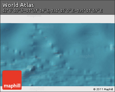 Satellite 3D Map of the Area around 41° 51' 59" S, 135° 13' 29" E