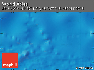 Physical Map of the Area around 41° 51' 59" S, 135° 13' 29" E