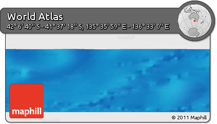 Physical Panoramic Map of the Area around 41° 51' 59" S, 136° 4' 29" E