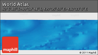 Physical Panoramic Map of the Area around 41° 51' 59" S, 136° 4' 29" E