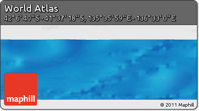 Physical Panoramic Map of the Area around 41° 51' 59" S, 136° 4' 29" E