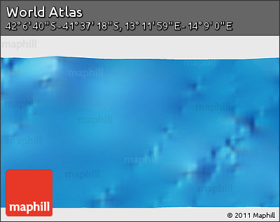 Physical 3D Map of the Area around 41° 51' 59" S, 13° 40' 30" E