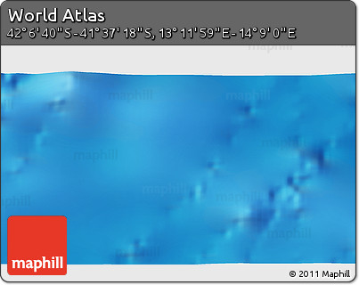 Physical 3D Map of the Area around 41° 51' 59" S, 13° 40' 30" E