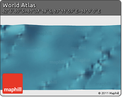 Satellite 3D Map of the Area around 41° 51' 59" S, 13° 40' 30" E