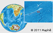 Physical Location Map of the area around 41° 51' 59" S, 13° 40' 30" E