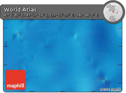 Physical Map of the Area around 41° 51' 59" S, 140° 19' 29" E