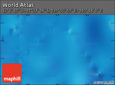 Physical Map of the Area around 41° 51' 59" S, 140° 19' 29" E