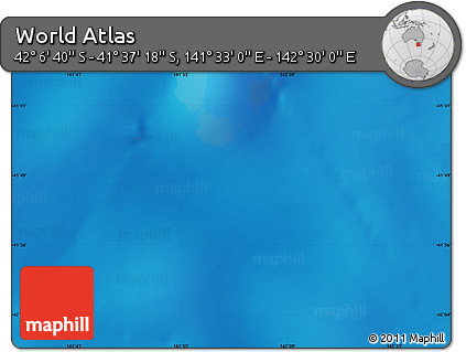 Physical Map of the Area around 41° 51' 59" S, 142° 1' 30" E