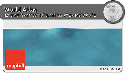 Satellite Panoramic Map of the Area around 41° 51' 59" S, 142° 1' 30" E