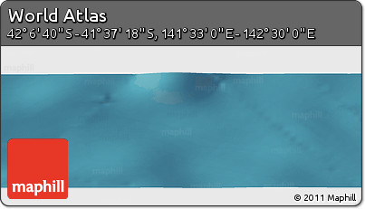 Satellite Panoramic Map of the Area around 41° 51' 59" S, 142° 1' 30" E