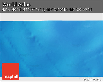 Physical 3D Map of the Area around 41° 51' 59" S, 142° 52' 30" E