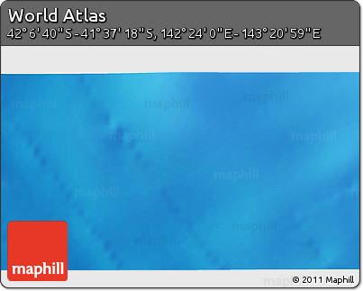 Physical 3D Map of the Area around 41° 51' 59" S, 142° 52' 30" E