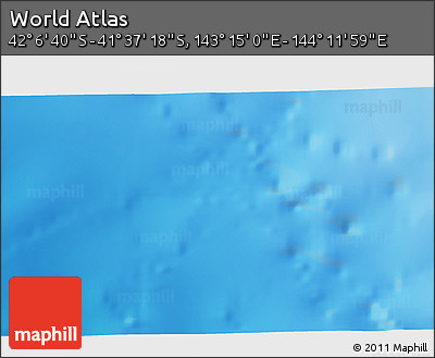 Physical 3D Map of the Area around 41° 51' 59" S, 143° 43' 29" E
