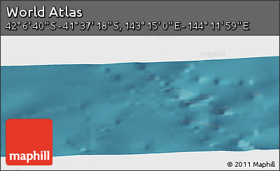 Satellite Panoramic Map of the Area around 41° 51' 59" S, 143° 43' 29" E