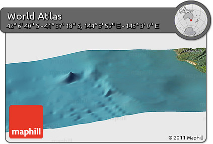 Satellite Panoramic Map of the Area around 41° 51' 59" S, 144° 34' 29" E