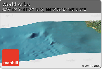 Satellite Panoramic Map of the Area around 41° 51' 59" S, 144° 34' 29" E