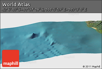 Satellite Panoramic Map of the Area around 41° 51' 59" S, 144° 34' 29" E