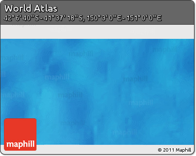 Physical 3D Map of the Area around 41° 51' 59" S, 150° 31' 30" E