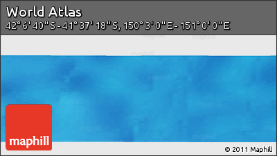 Physical Panoramic Map of the Area around 41° 51' 59" S, 150° 31' 30" E